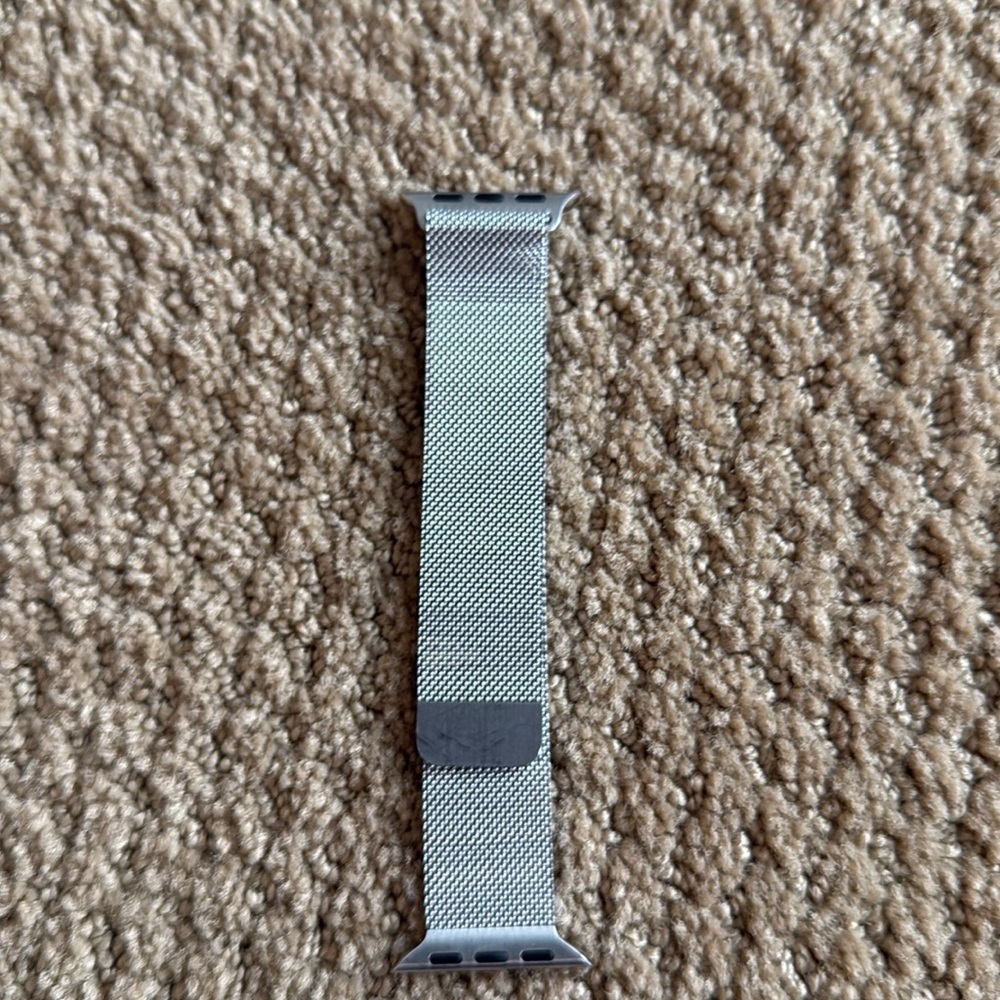 Silver apple Milanese band. Fits 40 and 42 mm